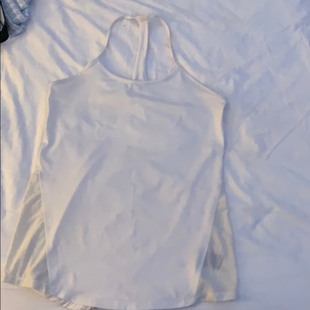 White workout tank top